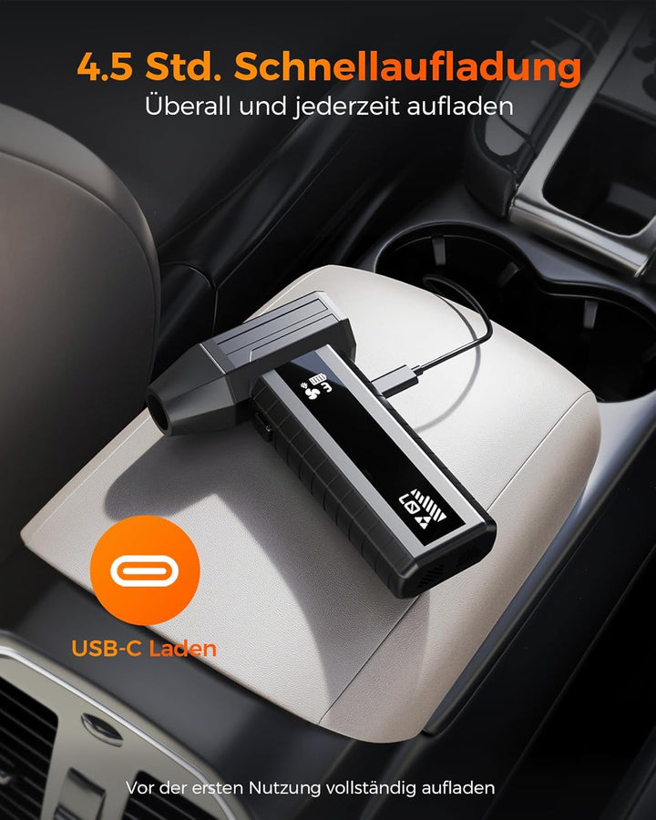 Druckluftspray Alternative, Elektrischer Air Duster mit 200.000 U/min Turbo Gebläse, 10500 mAh Akku