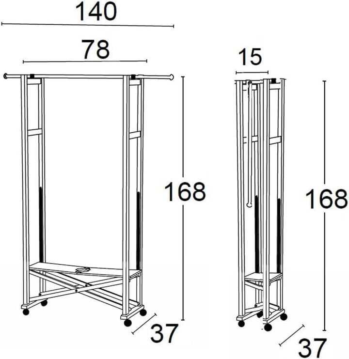 Arredamenti Italia Garderobe ELIOS, Holz - Klappbar - Ausziehbar - Farbe: Kirsche Holz AR-It il Cuor
