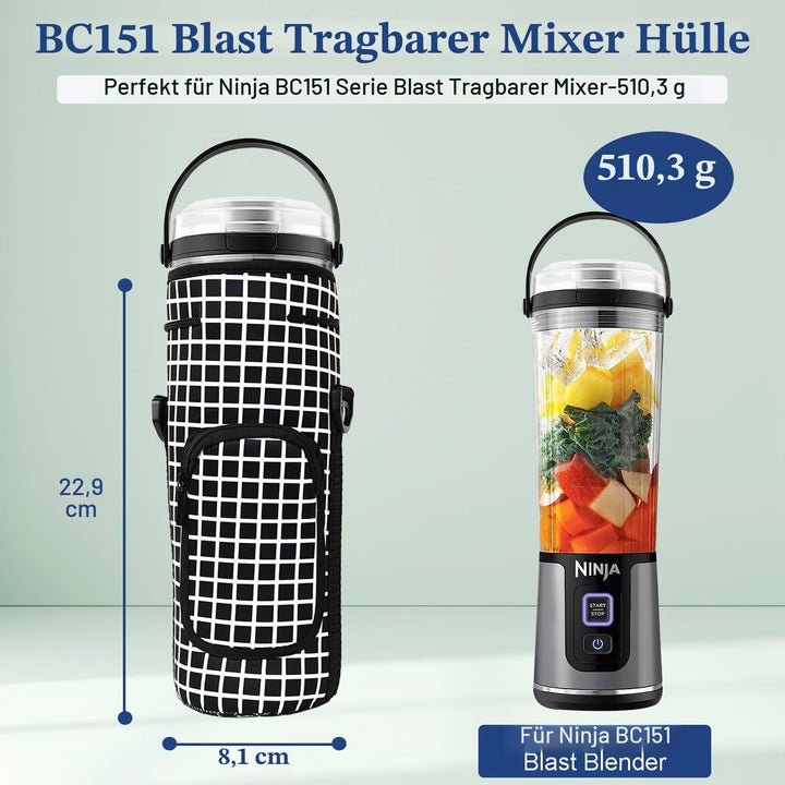 Tragbare Blender Aufbewahrungstasche Hülle mit Schulterriemen für Ninja BC151EUBK/BC151EUNV/BC151EUC