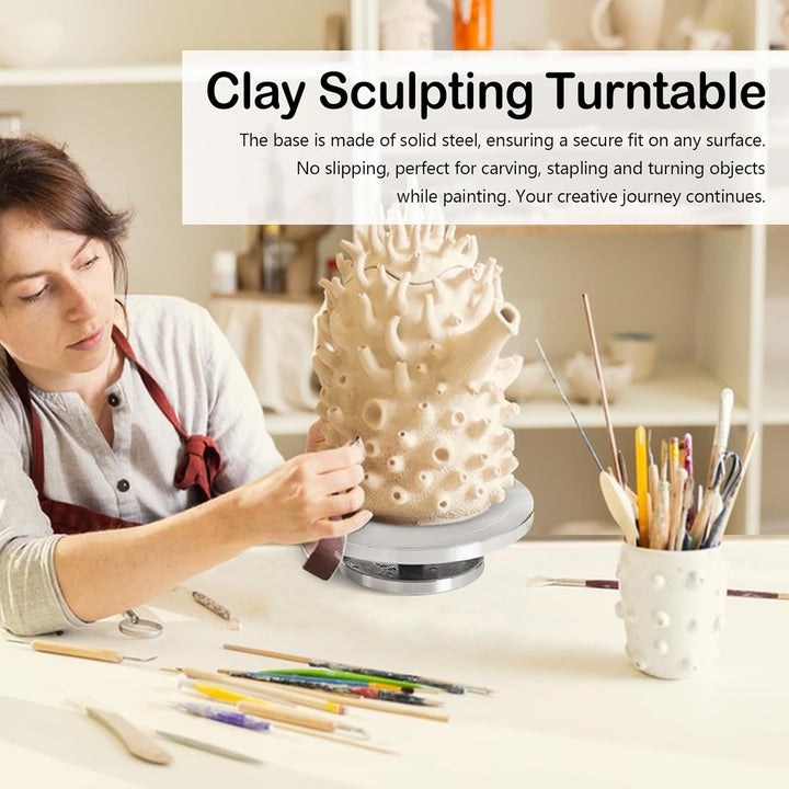 Töpferscheibe, 30cm Aluminium-Drehscheibe Craft Clay Drehteller DIY Tonwerkzeuge Doppelseitige Kuche