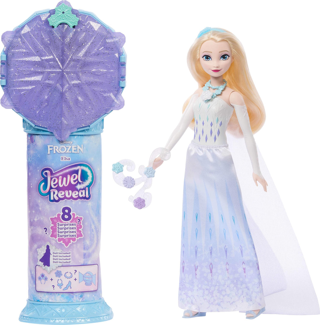 Mattel Disney Die Eiskönigin ELSA-Modepuppe und Zubehörteile mit 8 Überraschungen, darunter schneefl