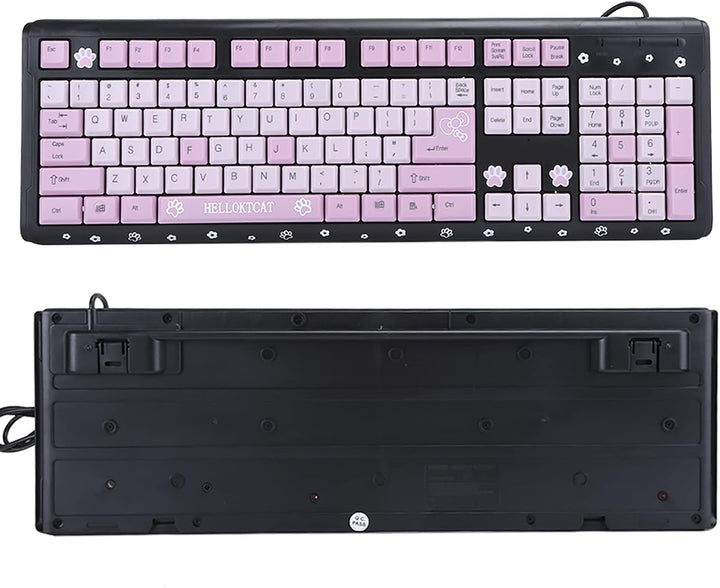 Niedliche USB Tastatur mit Kabel, Niedliche Cartoon USB Tastatur mit Kabel für Mädchen, Tragbare, Ko
