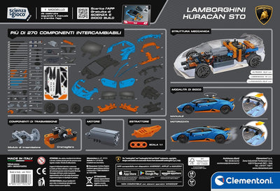 Clementoni - Wissenschaft Build Huracán STO-Set Kinderbau, Modell Lamborghini, Mechanisches Labor, W