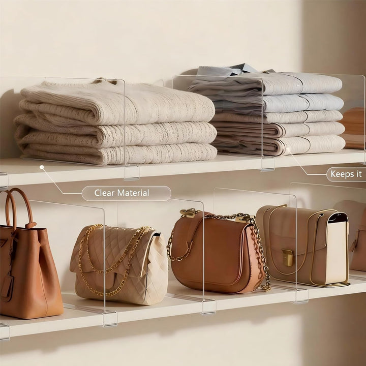 Cong.Lai 8 Stück Transparente Acryl Regaltrenner: Multifunktionaler Kleiderschrank Organizer - 30 x