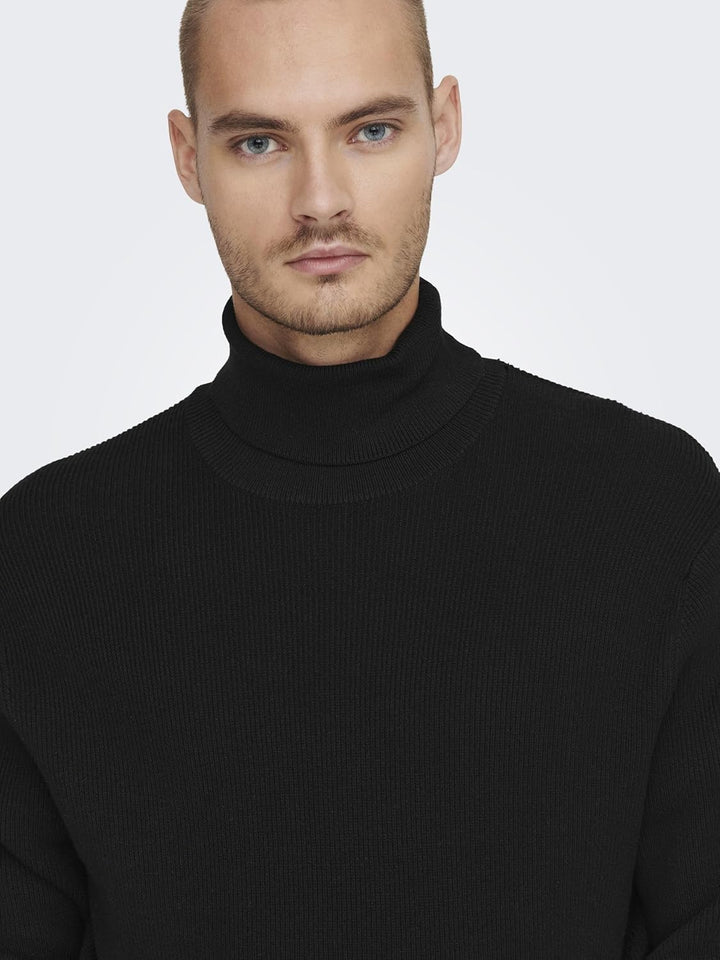 ONLY & SONS Male Strickpullover ONSPHIL Pullover, Schwarz