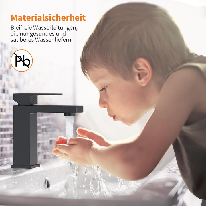 Wasserhahn Bad, BuntHaus Einhebel-Mischbatterie für Kaltes und Warmes Wasser für Waschbecken im Bade