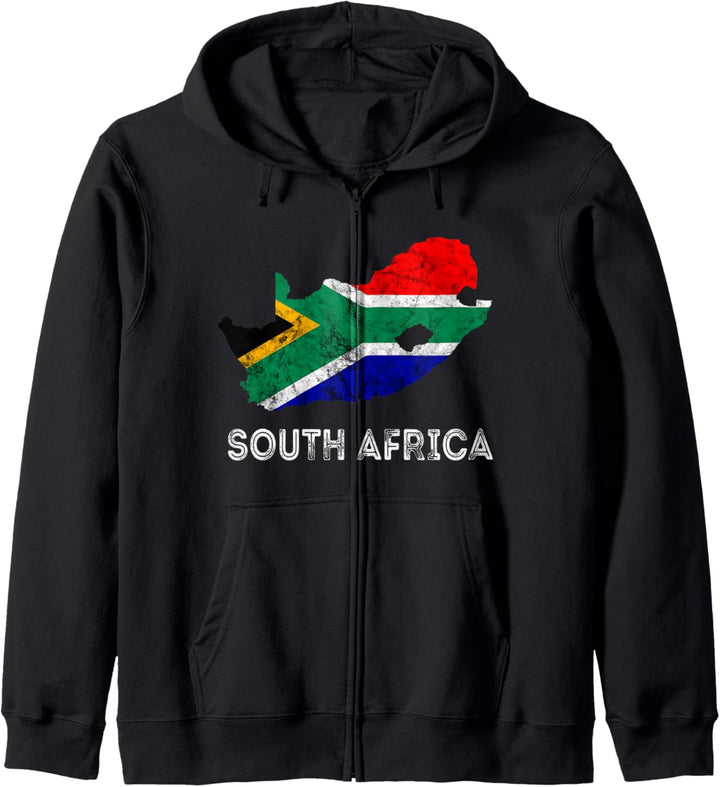 South Africa Südafrika Karte Umriss Südafrikaner Stolz Kapuzenjacke