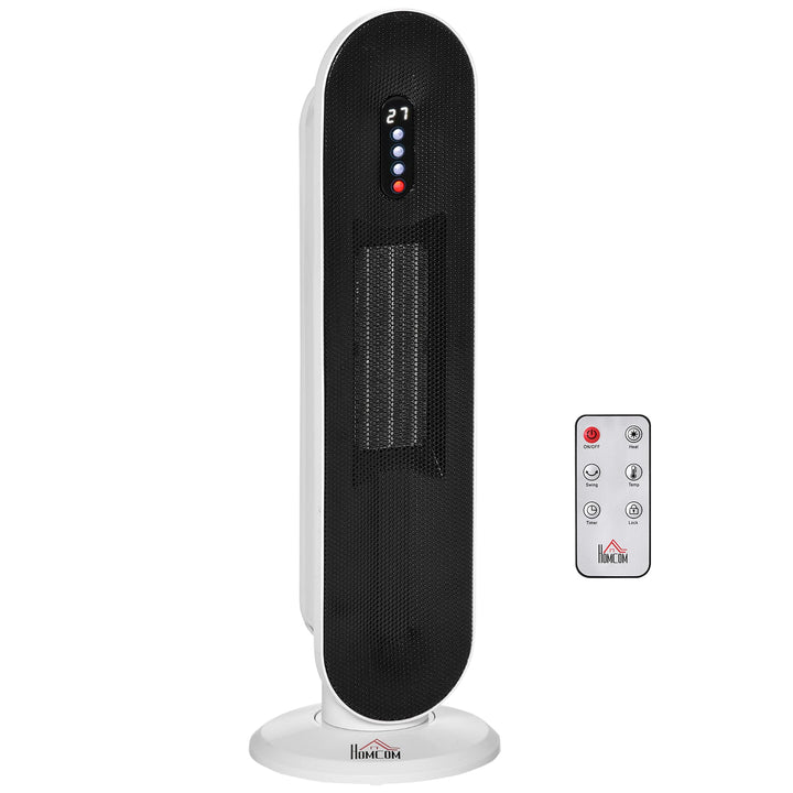 HOMCOM Heizgerät Heizlüfter 2000W Elektroheizer Keramik Heizturm mit Fernbedienung 24-Stunden-Timer