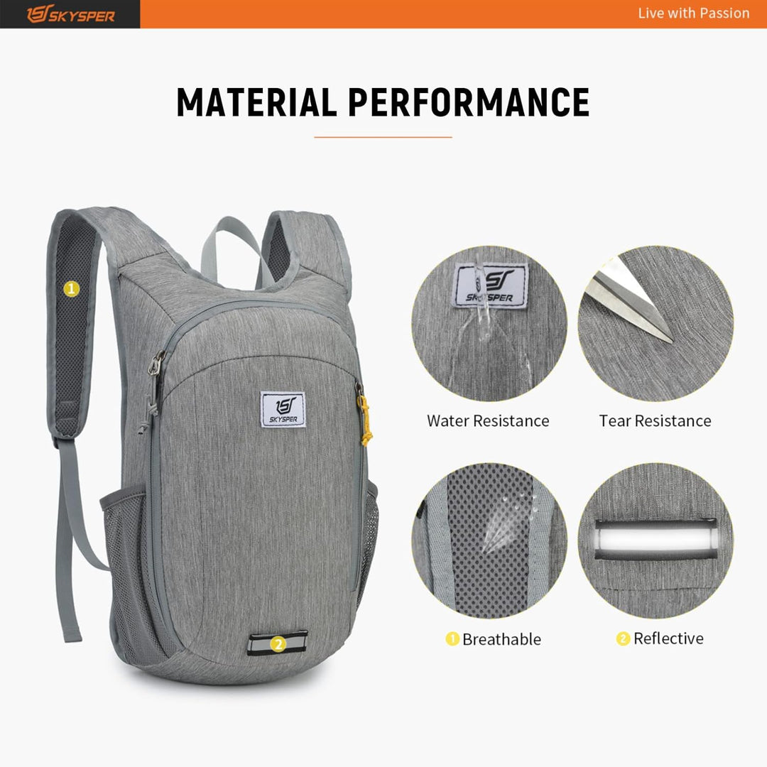 SKYSPER 10L/15L/20L Faltbarer Rucksack Ultraleicht Tagesrucksack Wasserfest Daypack Reiserucksack Wa