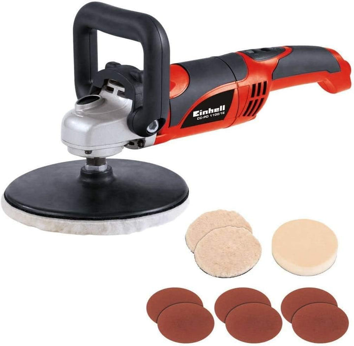 Einhell 2093264 Winkelpolierer CC-PO 1100/1 E (1.100 W, 1.000-3.500 min-1 Drehzahl, 180mm Scheiben-ø