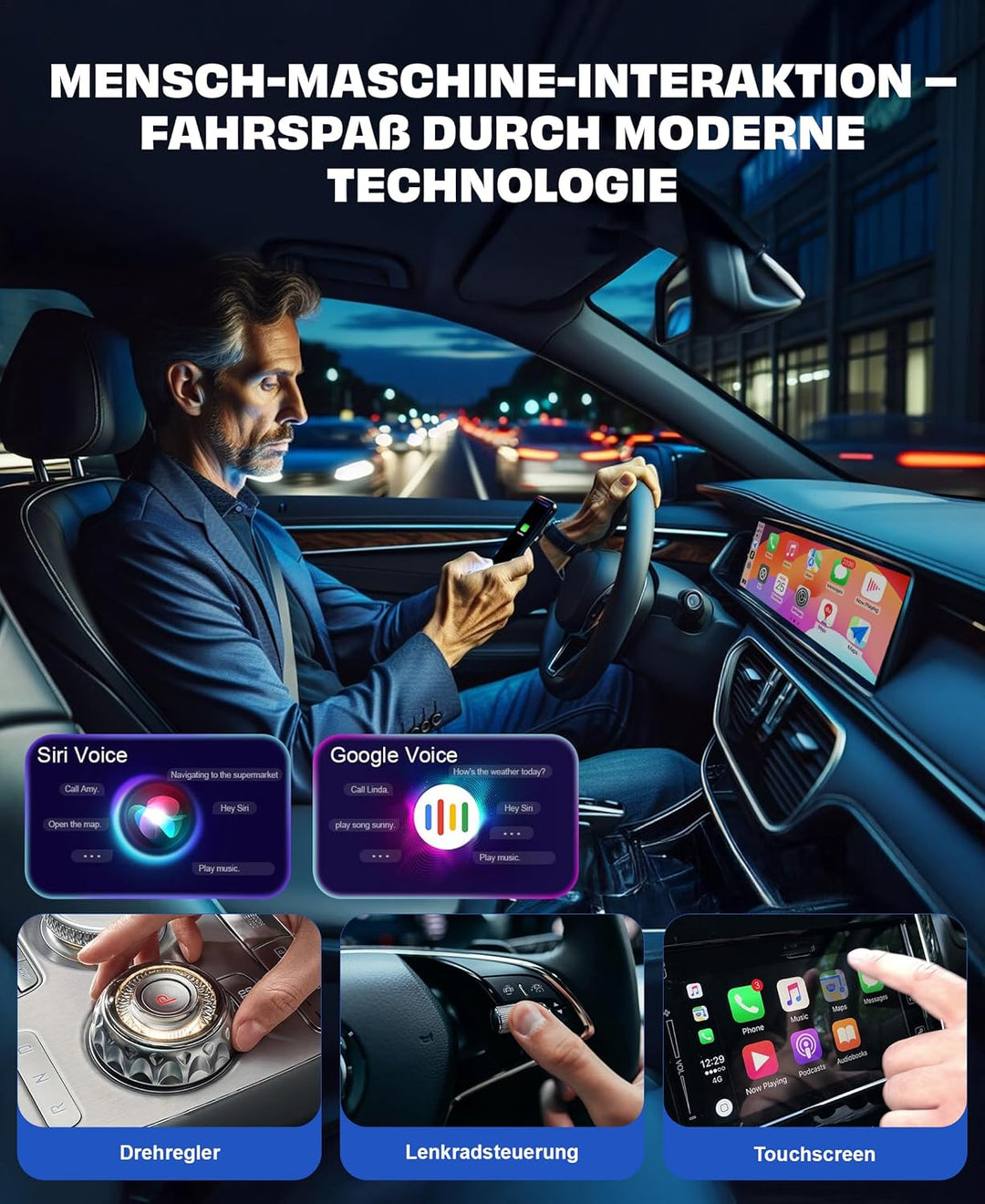 Wireless CarPlay & Android Auto Adapter 2 in 1 – 2025 Upgrade Dongle verwandelt kabelgebundenes CarP