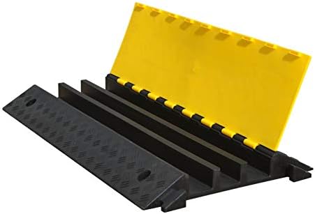 EUROLITE KB-3 Kabelbrücke 3 Kanäle 900x500x70mm | Robuste Kabelbrücke mit rutschfestem gelben Deckel