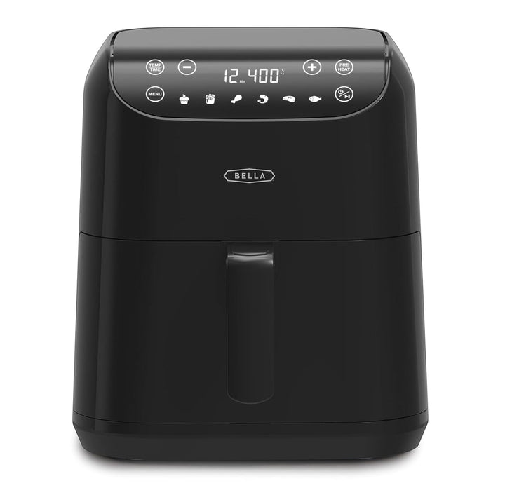 bella Digitaler Heissluftfritteuse mit 6 Litern, Antihaft-Korb und Grillrost, 60-Minuten-Timer, Touc