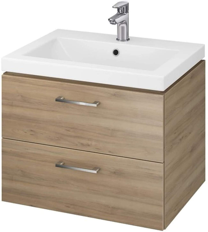 VBChome Waschtischunterschrank 50 cm Badmöbel Waschbecken mit Unterschrank 2 Schubladen Nussbaum, 50