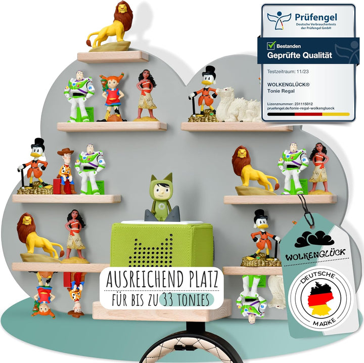 Tonie Regal (Wolke) zur Aufbewahrung der Tonie Box und bis zu 33 Tonies Hörfiguren - Magnetisches To