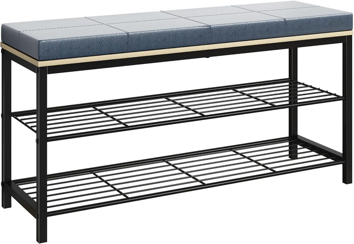 VCM Schuhregal | Masse ca. H. 48 x B. 90 x T. 30 cm | Sitzbank im Industrie Style Design | Schuhbank