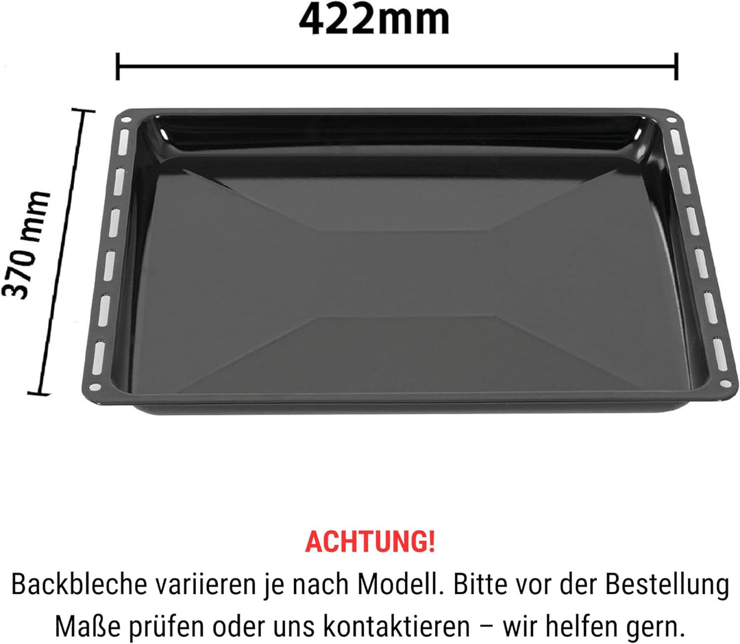 ICQN Backblech 422 x 370 x 30 mm Set, Emailliert Fettpfanne für Backofen und Herd, Passend für ELECT