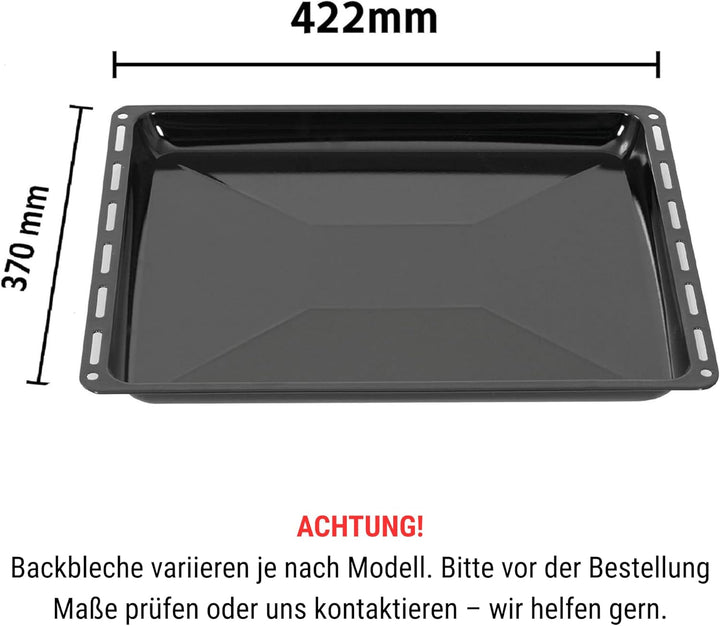 ICQN Backblech 422 x 370 x 30 mm Set, Emailliert Fettpfanne für Backofen und Herd, Passend für ELECT