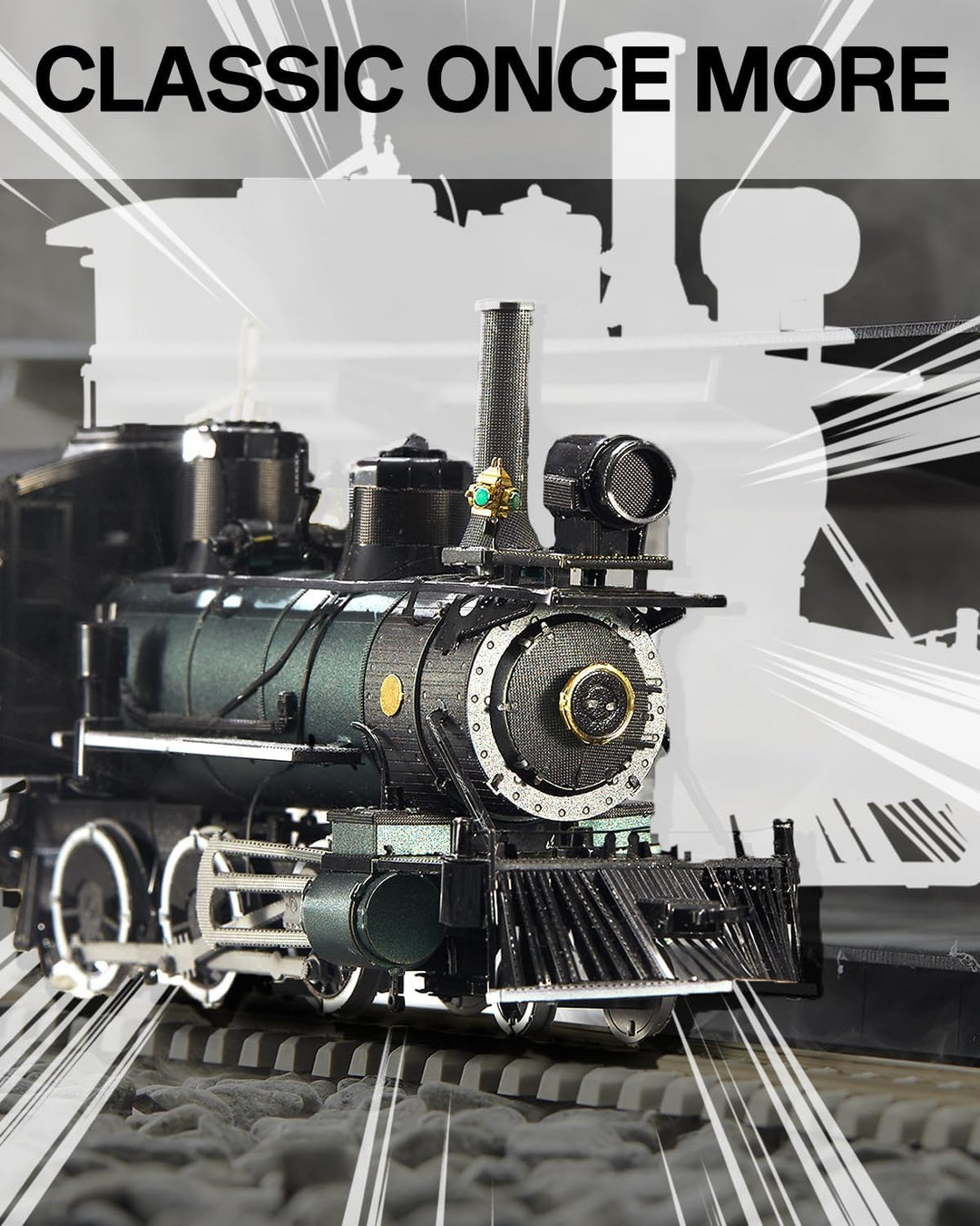 Piececool 3D Puzzle Metall, Zug für Modellbausatz Erwachsene, 3D-Puzzles zu Bauen, BAU, Bastel-Kits,