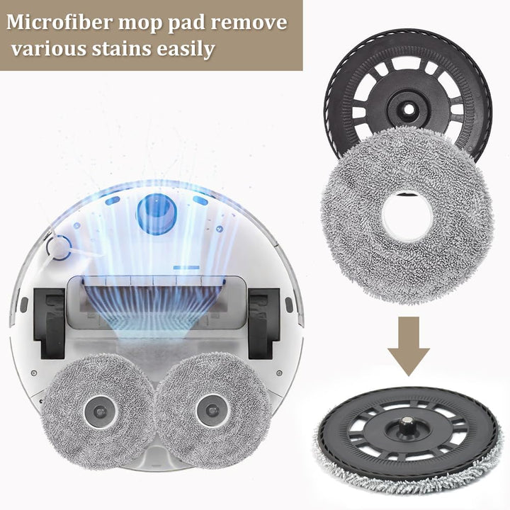 2 Mopptücher mit 2 Ersatzhalterung Wischplatten für Dreame L10S Pro Ultra Heat/L10S Ultra Gen 2/L20