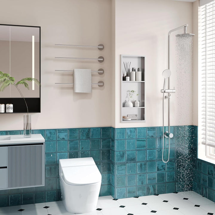 Neodrain Wandnische Dusche Edelstahl Dreifach-Duschnische Wandnische Lagerung für Badezimmer 75x30 c