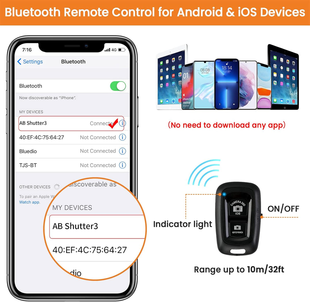 Handy Stativ, 2024 Upgrade 172cm/67inch Kamera Stativ für Smartphone iPad mit Telefonhalterung und F
