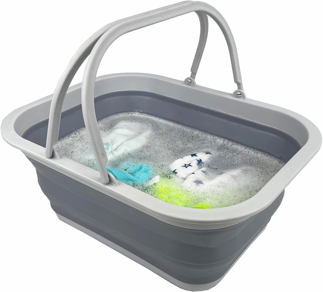 SAMMART 15L Zusammenklappbarer Korb mit Griff - Tragbarer Picknickkorb/Krater für den Aussenbereich