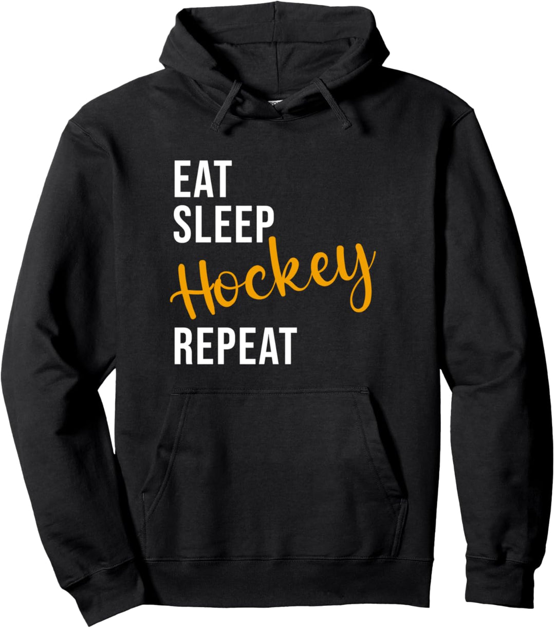 Eat Sleep Hockey Repeat - Lustiges Feldhockey Pullover Hoodie
