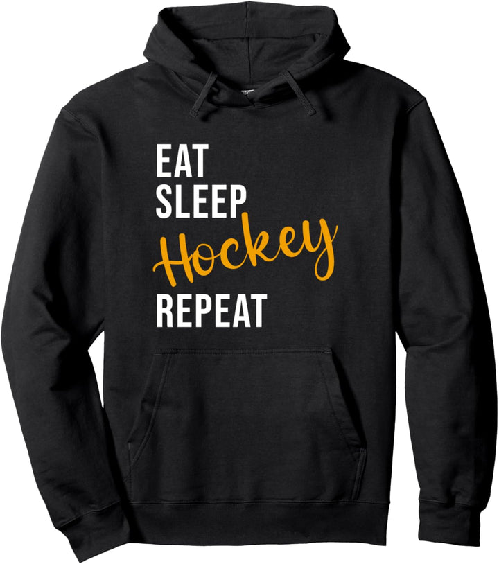 Eat Sleep Hockey Repeat - Lustiges Feldhockey Pullover Hoodie