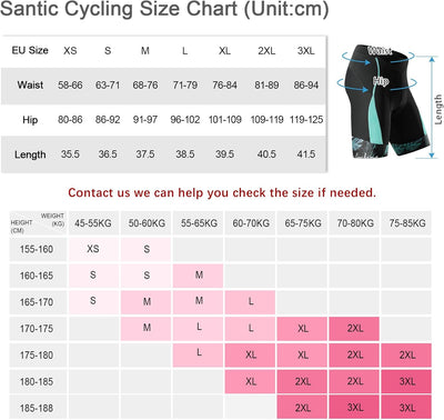 Santic Fahrradhose Damen Gepolstert Kurz Radlerhose Damen Radhose Damen mit Sitzpolster Radsportshor