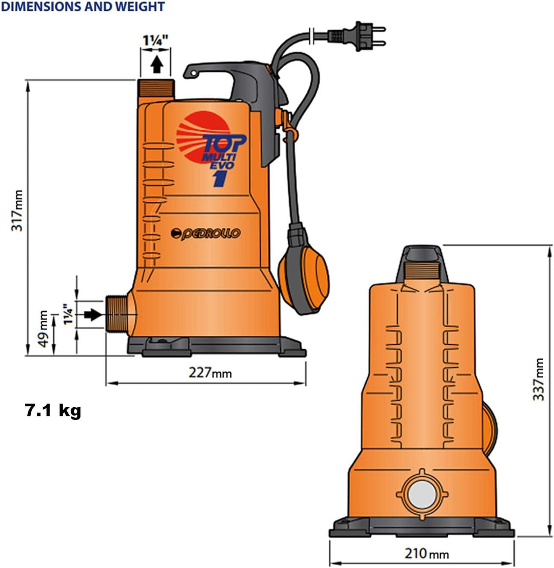 TAUCHDRUCKPUMPE TAUCHPUMPE HAUSWASSERWERK REGENWASSERPUMPE Automatik mit Anschluss für schwimmende E