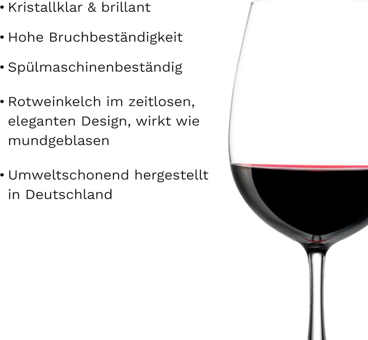 Stölzle Lausitz Weingläser Weinland I Weingläser 6er Set I hochwertig I spülmaschinenfest I Weingläs