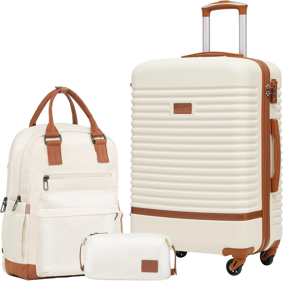 COOLIFE Koffer Trolley Koffer Reisekoffer von ABS Hartschalen Trolley 4 Rollen TSA-Schloss Der Koffe