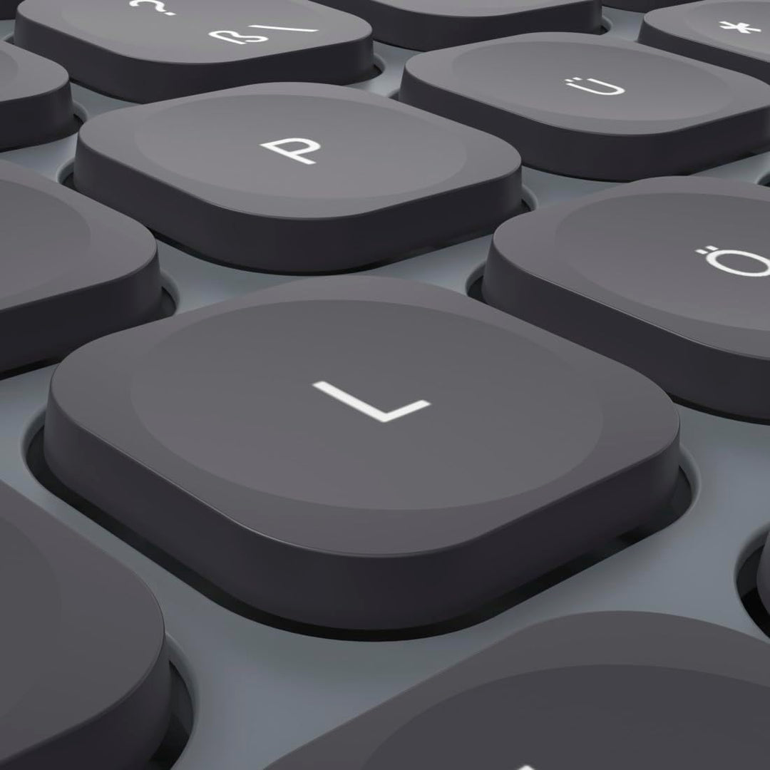 Multi-Device-Tastatur-Maus-Set WKM-550, kabellos, Funk/BT, SW, QWERTZ DE Tastatur-Maus-Set Schwarz,