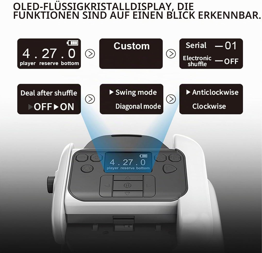 Automatischer Kartenmischer, Kartenmischmaschine Elektrische um 360 Grad Drehen Lässt für 1-8 Spiele