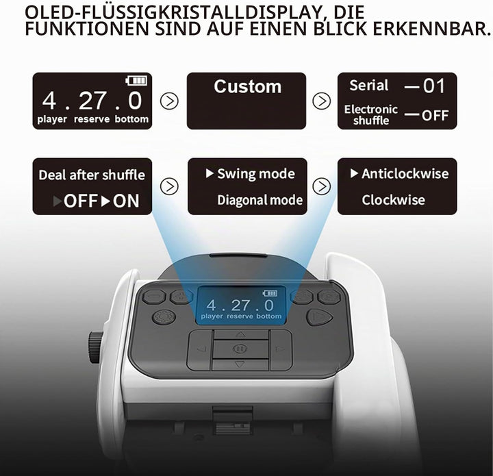 Automatischer Kartenmischer, Kartenmischmaschine Elektrische um 360 Grad Drehen Lässt für 1-8 Spiele