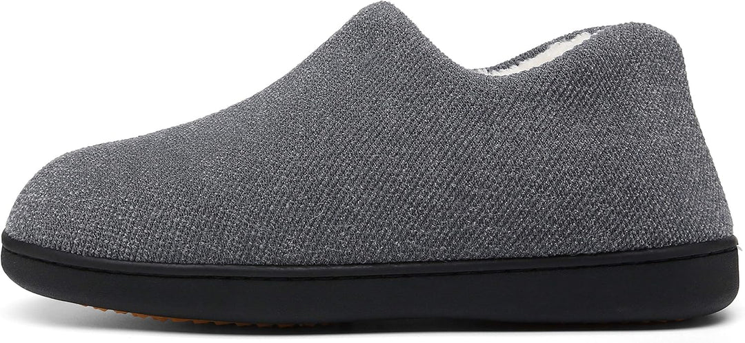 Mishansha Herren Winter Warme Hausschuhe Memory Foam Plüsch Pantoffeln,Gr.39-48, Grau 47 EU