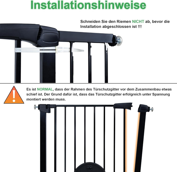 UISEBRT Treppenschutzgitter Türschutzgitter Ohne Bohren Treppengitter mit Katzentür Haustiertür, für