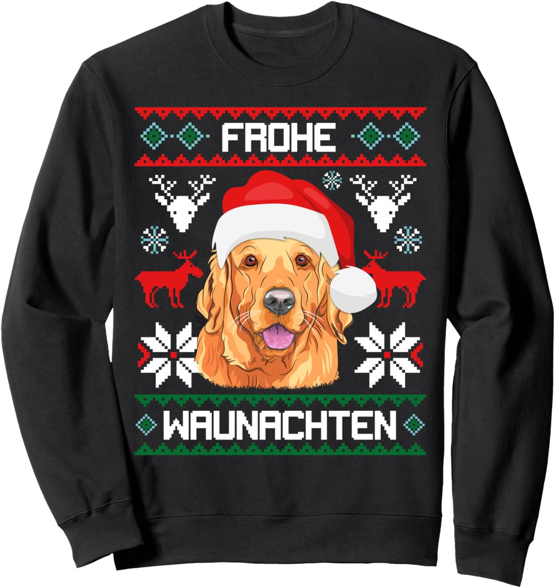 Golden Retriever Frohe Waunachten Weihnachten Hund Xmas Sweatshirt