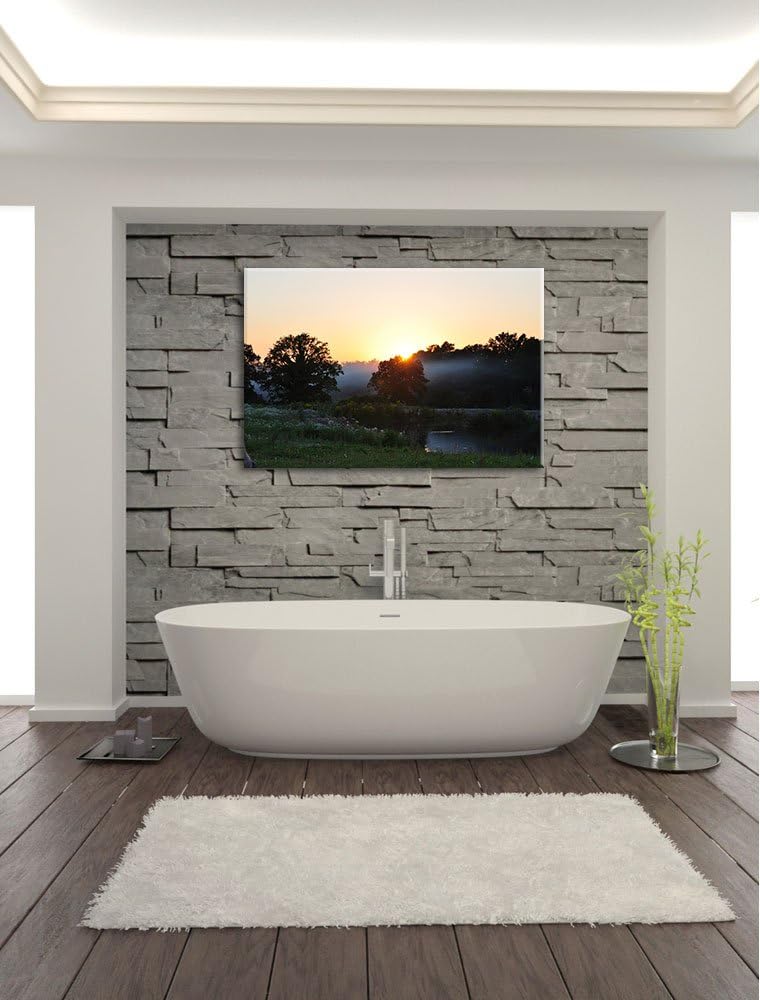 Pixxprint britische Landschaft auf Leinwand, XXL riesige Bilder fertig gerahmt mit Keilrahmen, Kunst