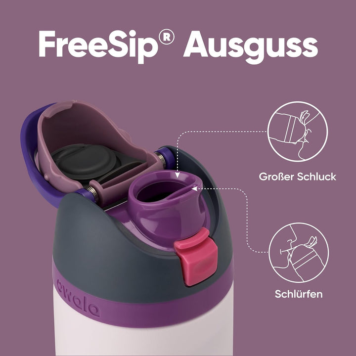 OWALA FreeSip Isolierte Edelstahl Trinkflasche mit Strohhalm, 710 ml – BPA-frei, optimal für Sport,