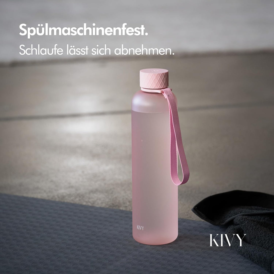KIVY Trinkflasche 1l - Kohlensäure geeignet & Auslaufsicher - Für Sport, Schule & Büro- Trinkflasche