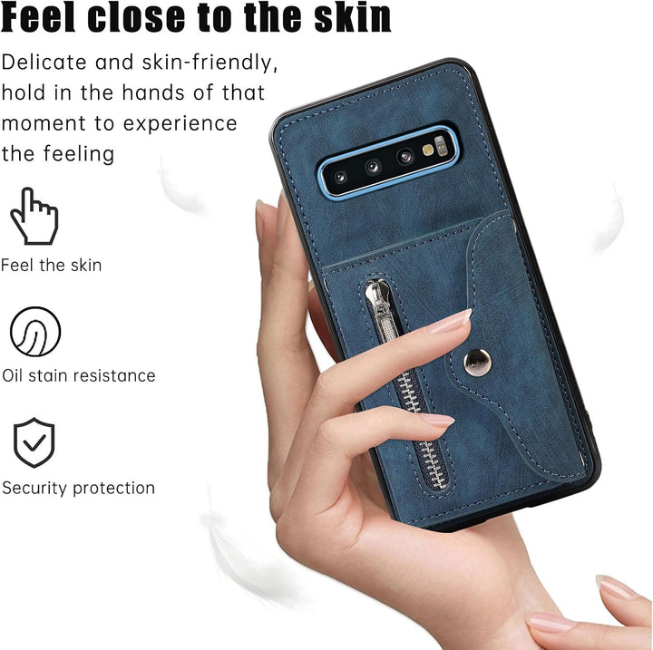 Asuwish Handyhülle für Samsung Galaxy S10 Hülle mit Band Kartenfach Klappbar Geldbörse Ständer Handy