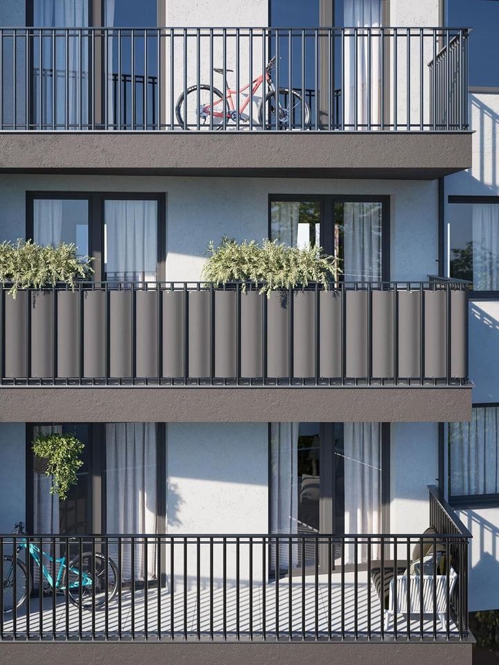 COVER IT Balkon Sichtschutz 85 x 300 cm – Balkonsichtschutz ohne Bohren mit Ösen für Balkon, Terrass