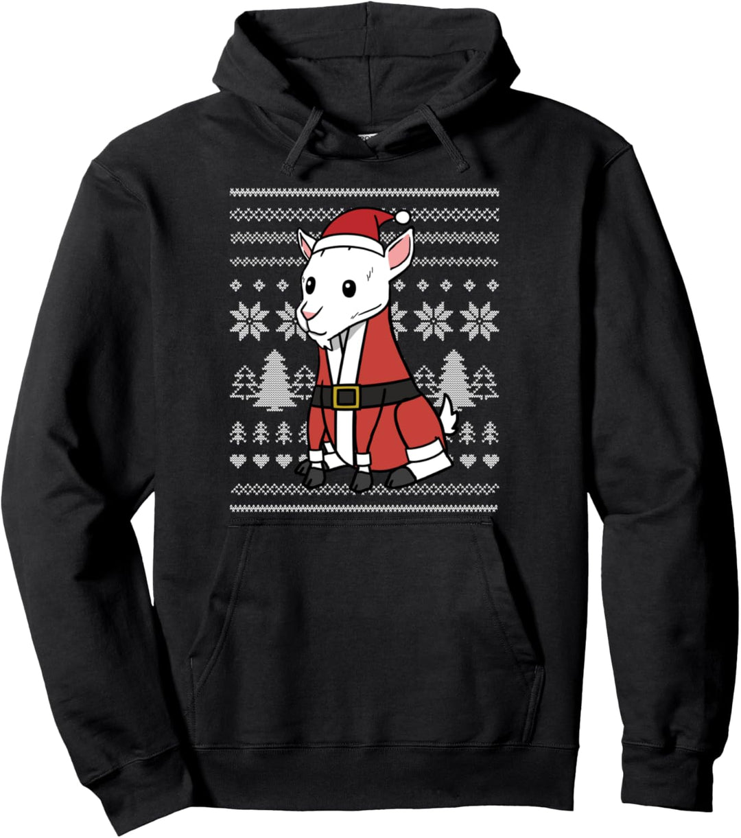 Cartoon Ziege Lustiger Haustier Weihnachten Geschenk Pullover Hoodie