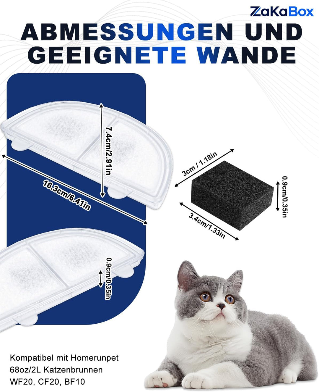 Katzenbrunnen Filter kompetibel mit Homerunpet Trinkbrunnen Filter, kompetibel mit Homerunpet Katzen