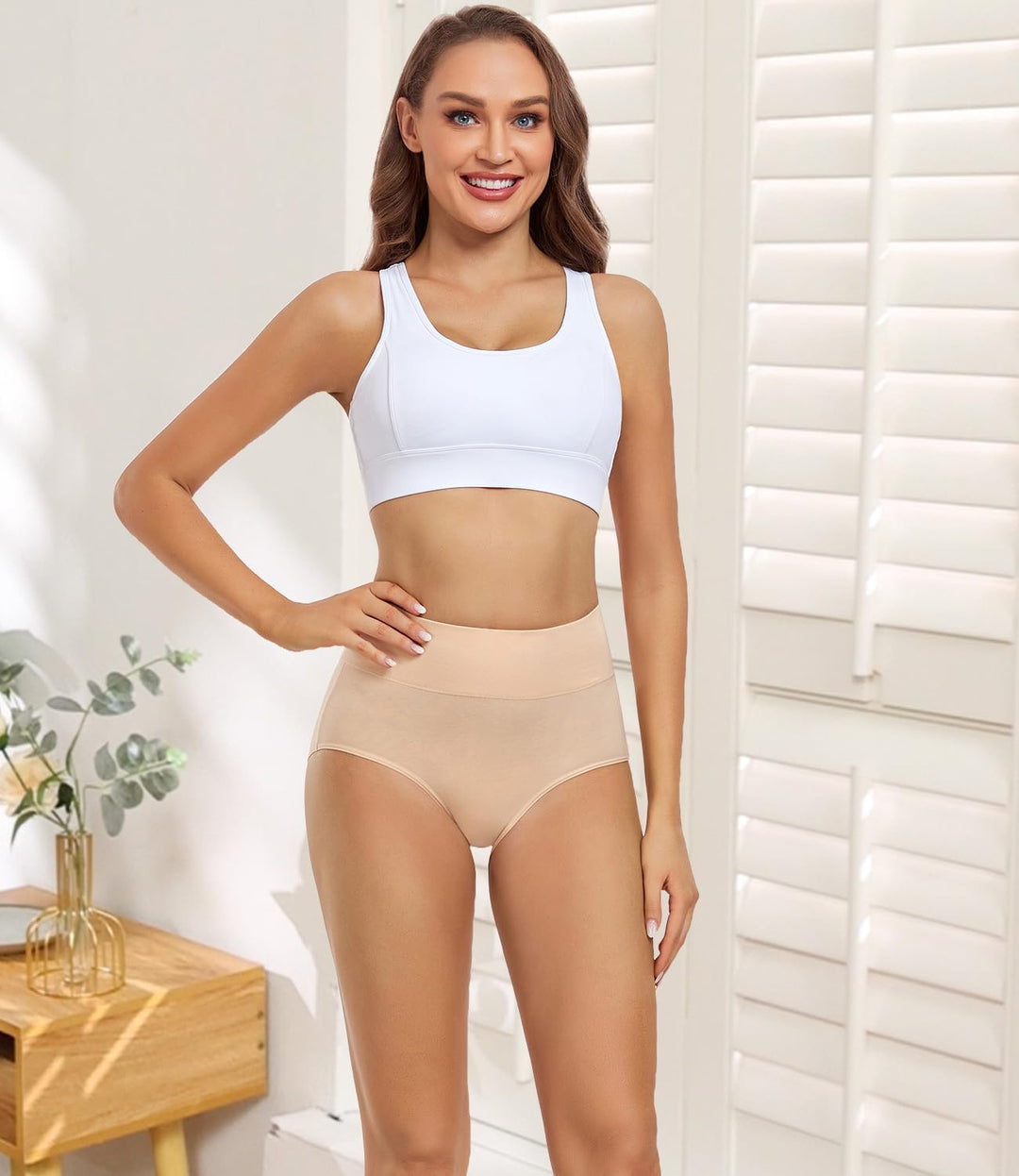 wirarpa Damen Unterhosen Baumwolle Unterwäsche Hohe Taille Slips Hoher Taillenslip für Frauen 5er Pa