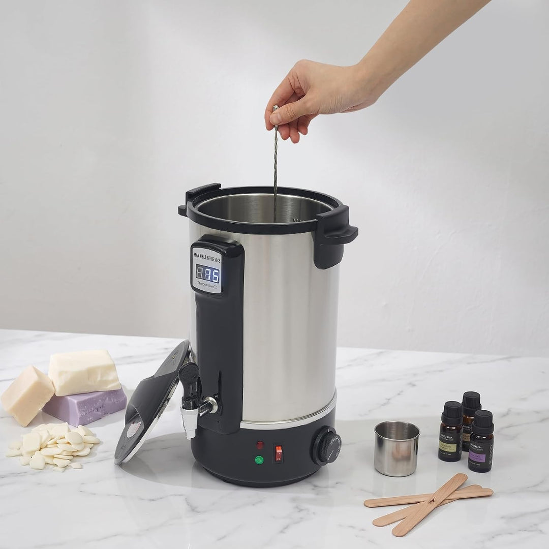 Jerool Wachsschmelzer 8l Edelstahl 30-100°c | Mit Ausguss | 1100w | Elektrischer Wachsschmelzer Für