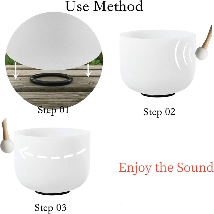 Kristall Klangschale 432hz F Note Herzchakra Frosted Quartz Crystal Singing Bowl 10 Zoll 10 inch 432
