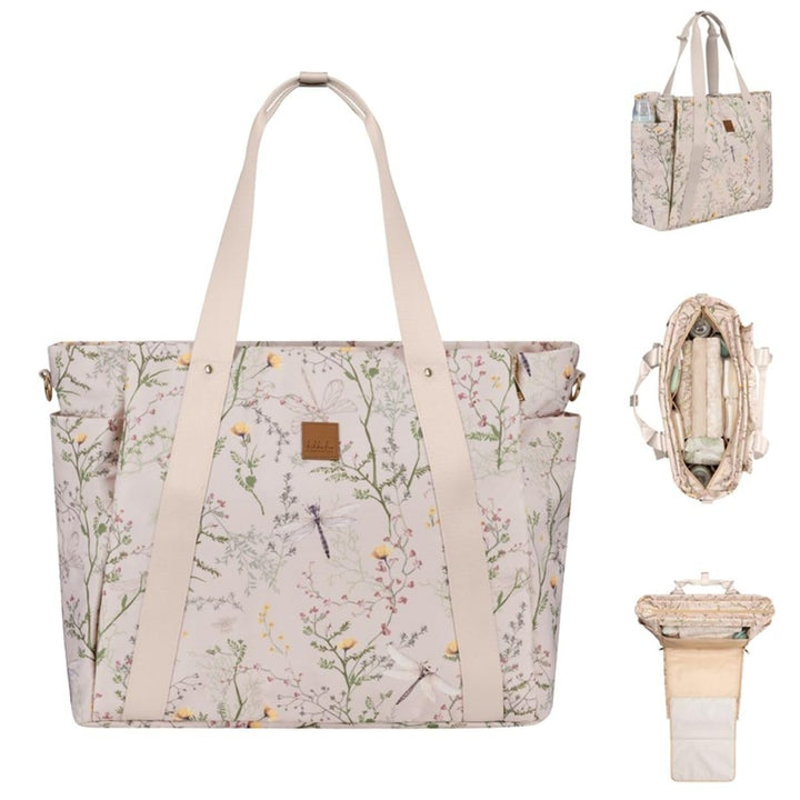 Kikkaboo Wickeltasche Florence Wickelunterlage, Reissverschluss, Flaschentaschen beige, Beige